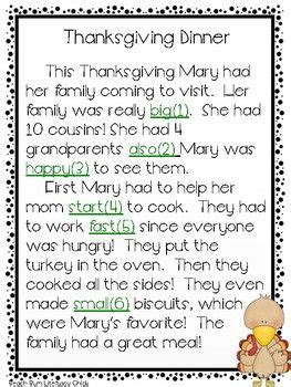 Thanksgiving Synonym Stories | Literacy center activity, Student ...