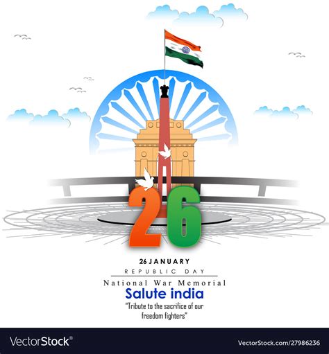 Happy Republic Day India 26 January Royalty Free Vector