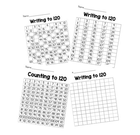 Counting To 120 Chart Practice Homeschool Pre K Etsy