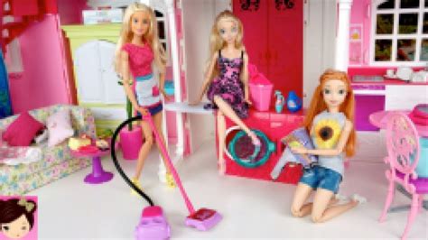 عروسک بازی دخترانه عروسک باربی اسباب بازی نظافت خانه باربی