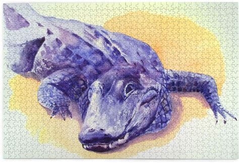 Alligator Watercolor 1000 Piece Jigsaw Puzzle Puzzle Game