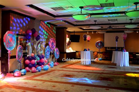 Candy themed sweet 16 decorations. Celebrity Event Decor & Banquet Hall, LLC