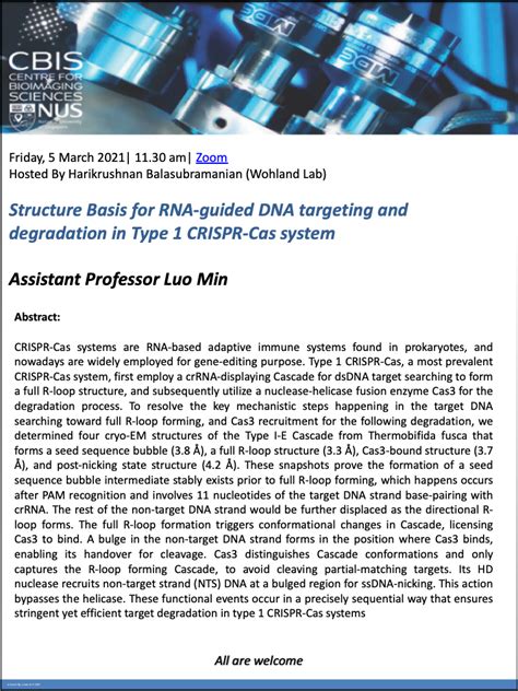 Cbis Seminar Structure Basis For Rna Guided Dna Targeting And