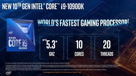 Intel Core Comet Lake Intel Core I9 10900k I7 10700k E I5 10600k Oficial