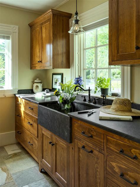 This rustic kitchen in texas features a butcher block island complimented by green painted cabinetry. 27 Best Rustic Kitchen Cabinet Ideas and Designs for 2020