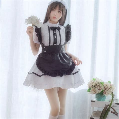 Girl Japanese Uniform Waitress Maid Dress Lolita Anime Cosplay Cute