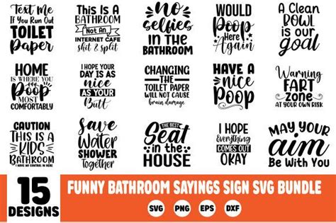 Funny Bathroom Svg Bundle Designs Graphics