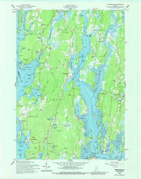 Phippsburg Maine 1957 1988 Usgs Old Topo Map Reprint 7x7 Me Quad