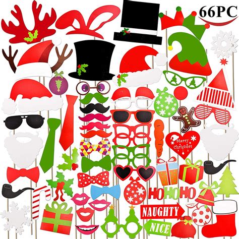 Joyin 66 Piece Christmas Photo Booth Props Set  Walmart.com  Walmart.com