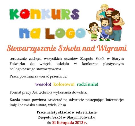 Konkurs Na Logo Stowarzyszenia Szkoła Nad Wigrami Szkoła Podstawowa