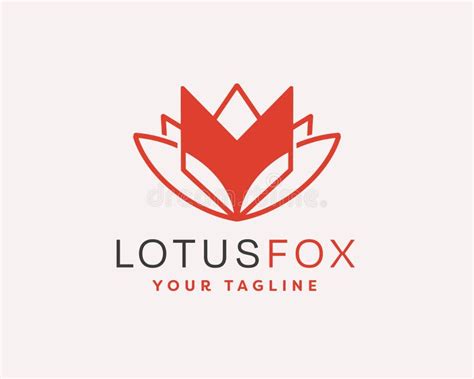 Lotus Fox Logo Design Template Stock Vector Illustration Of Beauty