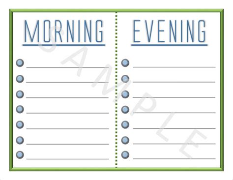 Editable Morning Routine Checklist Topfert