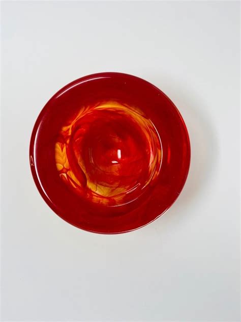 Kosta Boda Orange Art Glass Bowl By Anna Ehrner For Sale At 1stdibs