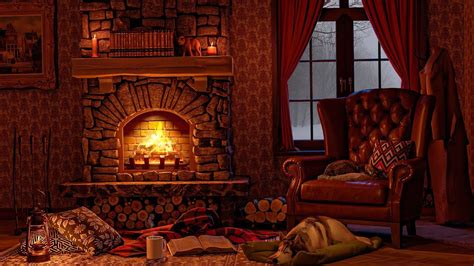 Deep Sleep With Blizzard And Fireplace Sounds Cozy Winter Ambience