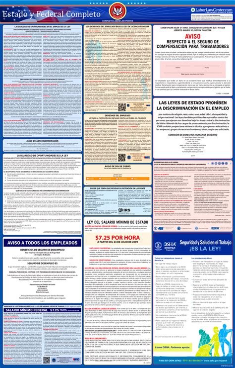 Spanish Complete Labor Law Posters State And Federal Compliant Labor