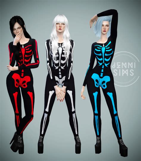 The Best Skeleton Costume For Females By Jennisims The Sims Sims 4