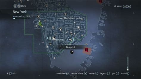 Assassin S Creed Rogue Puckle Gun Blueprint Manhattan Map Lower