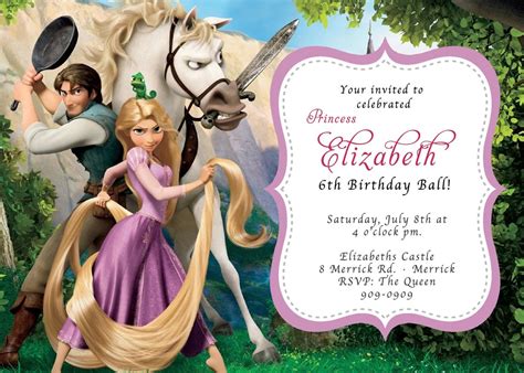 Rapunzel Tangled Birthday Invitation 1200 Via Etsy Rapunzel