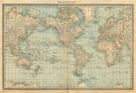A unique collection of highly decorative vintage county maps. Pale Vintage World Map - designer canvas print - Photowall