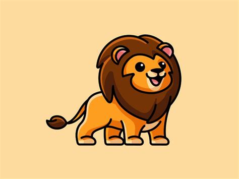 Lion Lion Cartoon Drawing Cartoon Lion Cute Animal Drawings