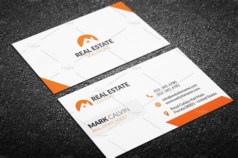 Real estate business cards women. Real Estate Business Card 34 | Creative Business Card Templates ~ Creative Market