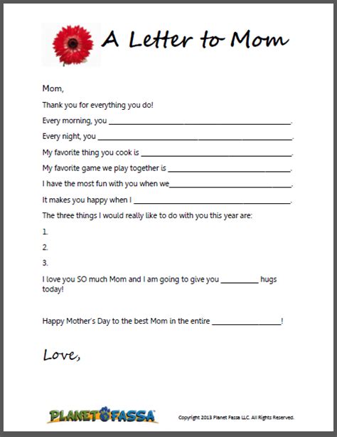 Pin By Planet Fassa On Mothers Day With Kids Mom Template Letter