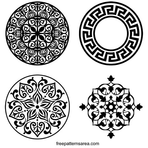 Circle Ornament Vector Dxf Patterns Freepatternsarea