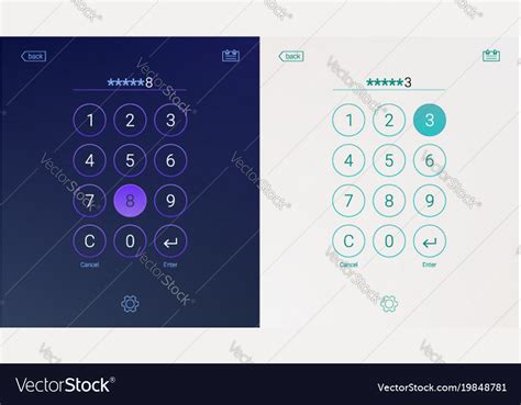 Passcode Interface For Lock Screen Login Or Enter Vector Image