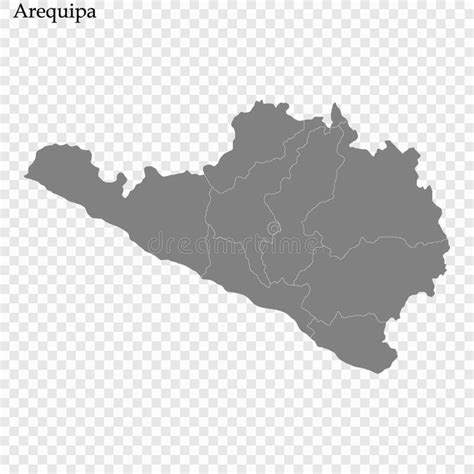 Map Of Arequipa With Districts Peru Stock Vector Illustration Of