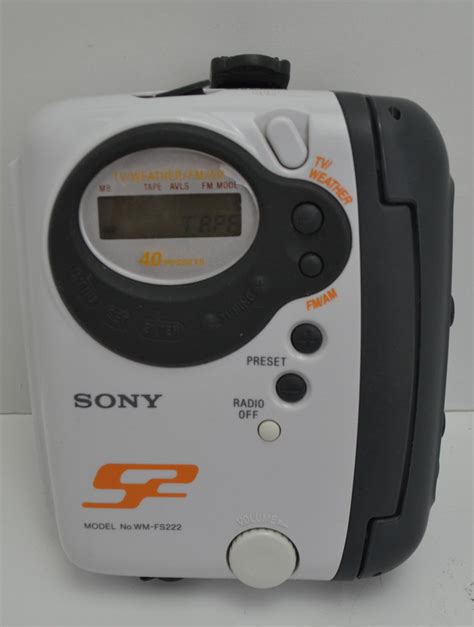 Sony Walkman Wm Fs222 Whiteorange Sports Portable Cassette Player And