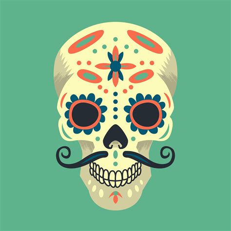 Colorful Mexican Sugar Skull Illustration 241154 Vector Art At Vecteezy