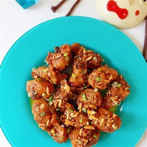 Honey Buttered Korean Fried Chicken With Almonds Cook Cook Go Recipe Honey Butter Chicken