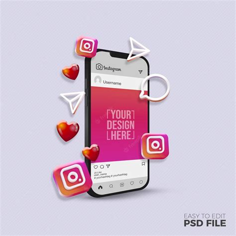 Premium Psd Instagram Post Mockup Design Rendering