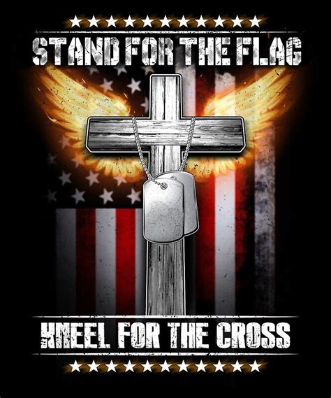 Stand For The Flag Kneel For The Cross National Day Posters By