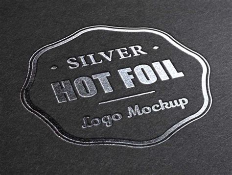 Silver Gilded Stamping Logo Psd Mockup Psd Mockups