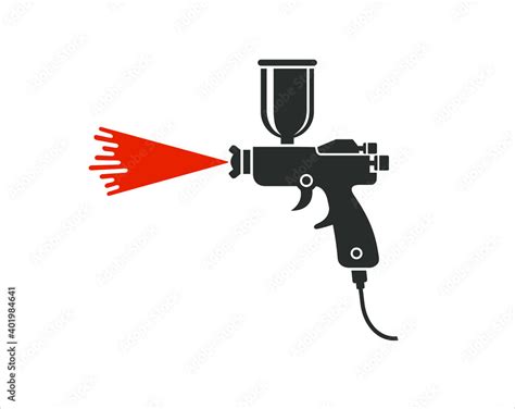 Spray Gun Paint Icon Vector Art Stock Vector Adobe Stock