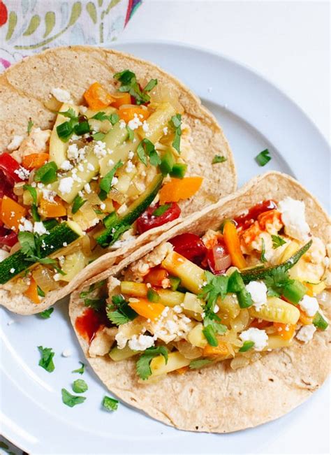 Breakfast Tacos With Fresh Veggies and Hot Sauce ...