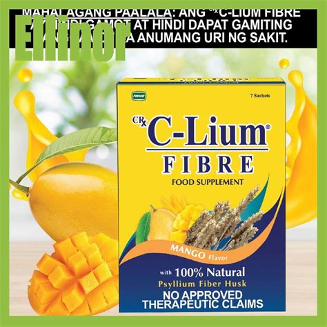 Ellinor C Lium Fibre Psyllium Fiber Husk Mango Flavor 7 Sachets