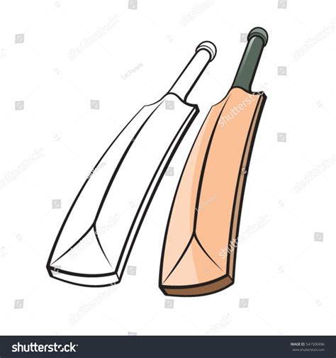 The home side won the toss and chose for bat first at bristol. Cricket Bat Black Outline Colorvector Drawing Vectores En ...