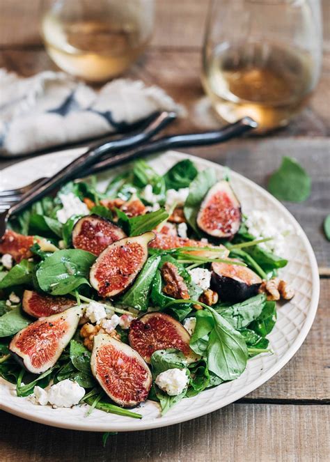 Fig Salad With Goat Cheese And Baby Arugula Striped Spatula