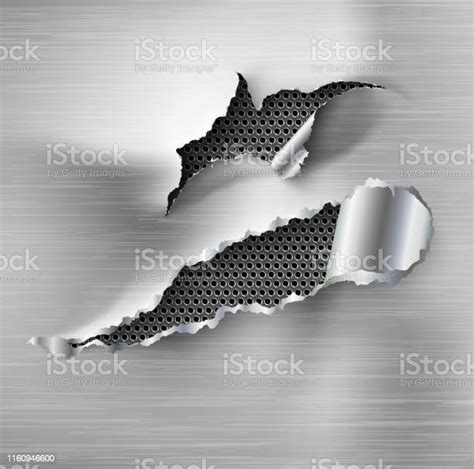 Torn Ripped Steel Vector Template Sides With Ripped Metal Stock