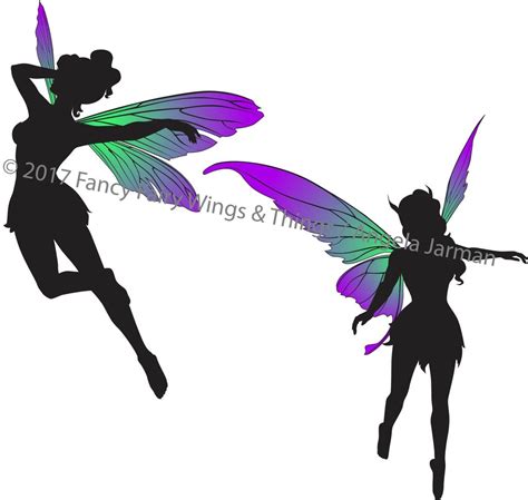 Flying Fairies Silhouettes Clip Art Vector Art Eps And