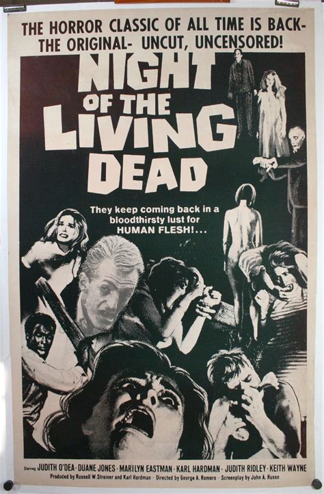 Night Of The Living Dead George Romero Original 1 Sheet Black White