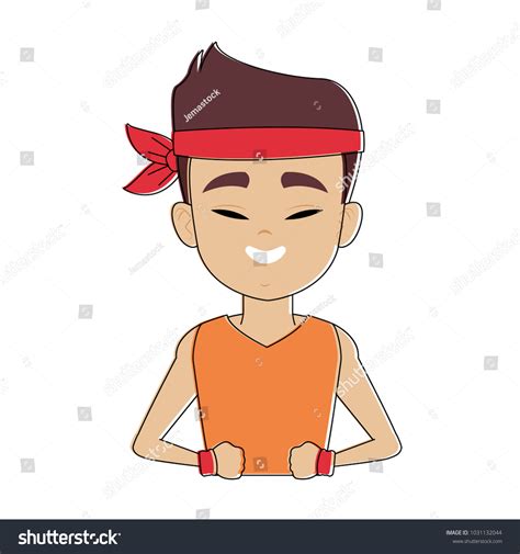 Funny Chinese Man Face Stock Vector Royalty Free 1031132044