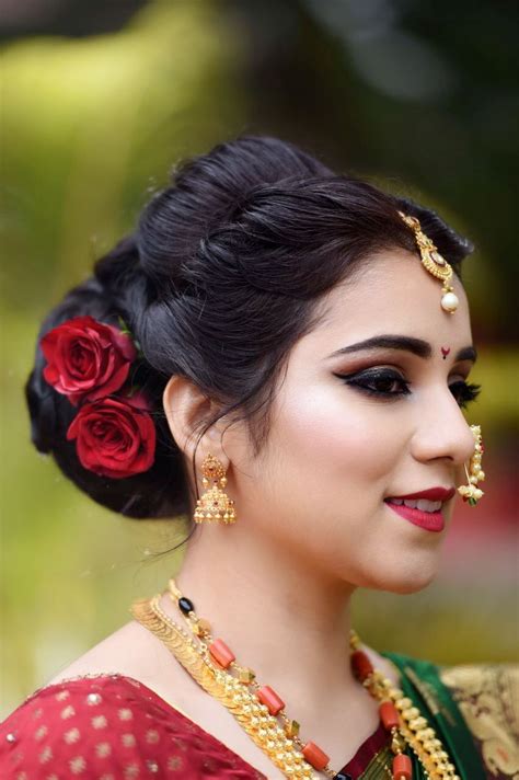 pin by mansi on maharastra indian wedding hairstyles wedding hairstyles for long hair bridal