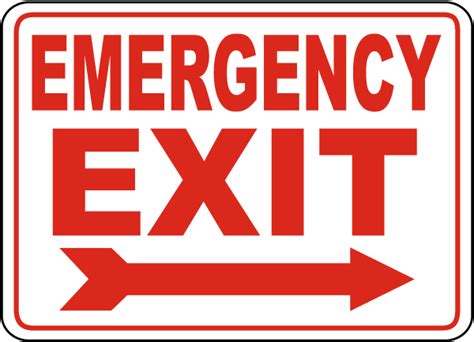 Emergency Exit Right Arrow Sign Save 10 Instantly