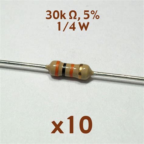 30k Ohm 5 14 Watt Axial Resistor 10 Pcs Nos