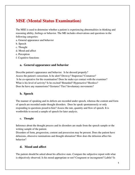 Solution Mse Mental Status Examination Studypool