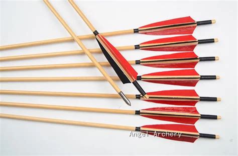 New 12pcs Handmade Wooden Arrows Wood Straight Shaft For Bow Archery