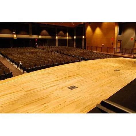 Teak Wood Brown Auditorium Stage Wooden Flooring Thickness 100 125 At